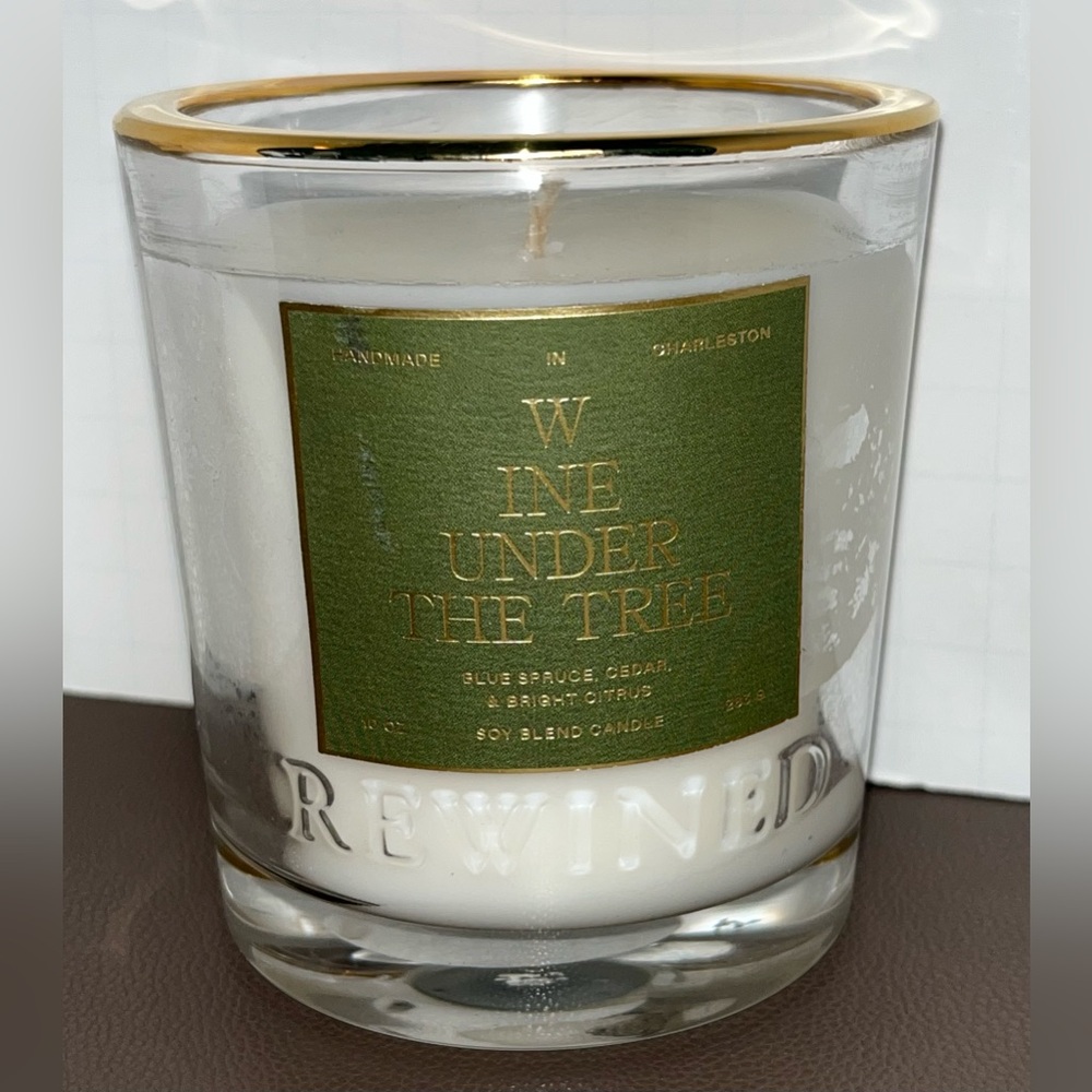 Rewined Candle Wine Under The Tree (Spruce, Cedar, Citrus) Christmas 10oz *New*